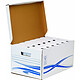 FELLOWES Kit Archivage Maxi plus BANKERS BOX 1 Conteneur + 6 Boites D 8cm Blanc Bleu Caisse/Boîte archive