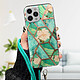 Acheter Avizar Coque Cordon iPhone 12 Pro Max Motif géométrique en Silicone Gel turquoise