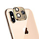 Avizar Faux Appareil Photo iPhone 11 Pro Autocollant Protège Caméra en Verre Doré - Fixation adhésive, permet de transformer la caméra de votre appareil en Apple iPhone 11 Pro/Pro Max