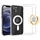 Evetane Coque iPhone 13 transparente Motif Compatible Magsafe + 2 Vitres Protection Ecran