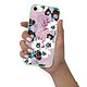 LaCoqueFrançaise Coque iPhone 7/8/ iPhone SE 2020 Silicone Liquide Douce vert pâle Fleurs parme pas cher