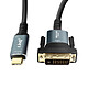 LinQ Câble USB-C vers DVI Full HD 1080p Plug and Play Longueur 1.8m Câble USB-C vers DVI de LinQ, complément idéal pour une plus grande flexibilité de connexion
