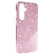 Avizar Coque pour Samsung Galaxy S23 FE Paillette Silicone Semi rigide Fine Rose - Coque à paillette Rose de la collection Glitter Case, conçue pour habiller votre Samsung Galaxy S23 FE de manière glamour