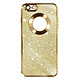 Avizar Coque pour iPhone 6 et 6s Paillette Amovible Silicone Gel  Or - Présente un design pailleté avec contour chromé qui ajoute une touche de brillance