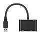 Avis Avizar Adaptateur Hub USB 3.0 vers HDMI VGA Femelle Entrée Jack 3.5mm Full HD 1080P  Noir