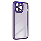 Avizar Coque pour iPhone 15 Pro Max Bague support vidéo  Violet Une coque transparent au contour violet, série Camgrip, pour votre iPhone 15 Pro Max