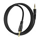 XO Câble Audio Jack 3.5mm Mâle vers Mâle Nylon Tressé 1m Connecteurs PVC Noir - Câble auxiliaire Jack 3.5mm noir de la marque XO vous permettant de connecter votre appareil mobile avec un appareil audio