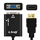 LinQ Câble Vidéo et Audio HDMI Mâle vers VGA Femelle et Câble Jack 3.5 mm  Noir Câble/Adaptateur Vidéo et Audio HDMI Mâle vers VGA Femelle conçu par LinQ