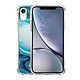 Avis Evetane Coque iPhone Xr anti-choc souple angles renforcés transparente Motif Bleu Nacré Marbre