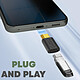 Avizar Adaptateur USB C Mâle vers Femelle Droit Charge 240W Synchro 40Gbps Vidéo 8K pas cher