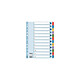 ESSELTE Intercalaires répertoire numérique 1-12, A4 Mylar, en couleurs x 10 Intercalaire/Répertoire