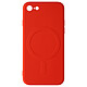 Avizar Coque Magsafe iPhone 8 et iPhone SE 2020, 2022 Silicone Souple Intérieur Soft-touch Mag Cover  rouge - Avec le cercle magnétique intégré, elle s'aimante parfaitement avec les accessoires MagSafe : chargeurs, supports, porte-carte