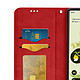 Avizar Étui Portefeuille pour Google Pixel 6a Porte-cartes Soft-touch Clapet aimanté  rouge pas cher