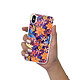 LaCoqueFrançaise Coque iPhone X/Xs silicone transparente Motif Fleurs violettes et oranges ultra resistant pas cher