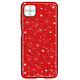 Avizar Coque Samsung Galaxy A22 Paillette Amovible Silicone Semi-rigide rouge - Design pailleté avec le contour translucide offrant un look unique brillant à votre mobile