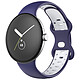 Avizar Bracelet Google Pixel Watch Silicone Bicolore Souple Bleu/Blanc 217 mm - Bracelet de montre spécifiquement conçu pour Google Pixel Watch