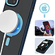 Acheter Avizar Coque MagSafe pour iPhone 15 Plus Silicone Gel Anneau Fonction Support  Dos Givré Contour Bleu Ciel