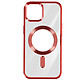 Avizar Coque MagSafe pour iPhone 15 Plus Silicone Protection Caméra  Contour Chromé Rouge Coque MagSafe conçue spécifiquement pour votre Apple iPhone 15 Plus