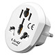 LinQ Adaptateur de chargeur Prise Type G Universelle  Blanc Un adaptateur de prise universelle pour recharger vos appareils électriques dans différents pays