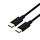 Avizar Câble USB-C vers USB-C Power Delivery Transfert Rapide 1m Noir - Câble USB Type C vers USB Type C pour synchroniser et recharger votre appareil.
