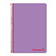 LIDERPAPEL Cahier spirale A7 micro wonder 200 pages 90g quadrillé 5x5mm 4 bandes - Violet Cahier