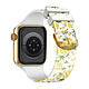 Avizar Bracelet pour Apple Watch 41 / 40 / 38 mm Silicone à Motif Ananas Jaune - Un bracelet en silicone conçu pour Apple Watch Series 8 et 7 41mm / Series SE 2022, SE, 6, 5, et 4 40mm / Series 3, 2 et 1 38mm