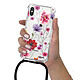 Evetane Coque cordon iPhone X/Xs noir Dessin Fleurs Multicolores pas cher