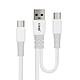 LinQ Câble USB / USB-C vers USB-C 60W Charge et Synchro Longueur 1,2m  Blanc Un câble de charge double entrée USB / USB-C vers USB-C proposé par la marque LinQ