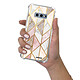 Evetane Coque Samsung Galaxy S10e anti-choc souple angles renforcés transparente Motif Marbre Rose Losange pas cher