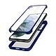 Avizar Coque Samsung Galaxy S21 Dos Plexiglas Avant Polymère Antichoc Contour bleu - Coque intégrale spécialement conçue pour Samsung Galaxy S21.