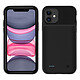 Avizar Coque iPhone 11 Protection Rigide 2 en 1 Batterie 6500mAh Soft-touch Noir Coque avec batterie intégrée, conçue pour Apple iPhone 11