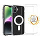 Evetane Coque iPhone 16 transparente Motif Compatible Magsafe + 2 Vitres Protection ecran Coque iPhone 16 Transparente Compatible Magsafe + 2 Vitres Protection ecran