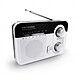 Metronic 477220 - Radio portable AM/FM grandes ondes - noir et blanc Radio portable AM/FM grandes ondes - noir et blanc