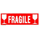 AGIPA Paquet 100 étiquettes Fragile + Verres 60 x 190 mm Pastille ou gommette