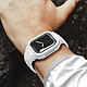 Avizar Bracelet pour Apple Watch Ultra 49mm Silicone Bumper Ajustable  Blanc pas cher