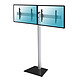 KIMEX 031-1221K1 Support de Sol sur Pied pour 2 écrans TV LCD LED 50"-55", Hauteur 240cm, à Poser au Sol