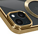 Avizar Coque MagSafe pour iPhone 15 Silicone Protection Caméra  Contour Chromé Or pas cher