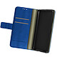 Avizar Housse Samsung Galaxy A22 Aspect Grainé Clapet Portefeuille Stand Vidéo Bleu Portefeuille avec emplacement pour billets dans la doublure de la housse