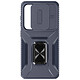 Avizar Coque pour Samsung Galaxy S24 Bague Support Cache caméra Bleu Nuit Protection caméra coulissante intégrée pour préserver instantanément les objectifs