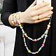 Avis Avizar Bijou de Téléphone à Perles Rondes Bracelet 110cm Collection Lovely Multicolore