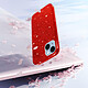 Avizar Coque iPhone 14 Paillette Amovible Silicone Semi-rigide Rouge pas cher
