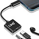 Acheter LinQ Adaptateur USB-C vers Prise Audio Jack 3.5mm et Recharge USB-C Femelle Noir