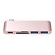 SATECHI Hub Passthrough Type C USB  Rose Gold pas cher