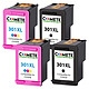 COMETE  - 301XL - 4 Cartouches compatibles HP 301 XL - Noir/Couleur - Marque française 4 Cartouches compatibles HP 301 XL 301XL - 2 Noir + 2 Couleurs
