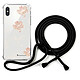 LaCoqueFrançaise Coque cordon iPhone X/Xs noir Dessin Fleurs Blanches Coque cordon iPhone X/Xs noir Dessin Fleurs Blanches