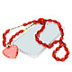 Avizar Bijou de Téléphone Bracelet à Perles Ovales et Cœur 80cm Collection Romeo Rouge - Bijou de téléphone à perles, Collection Romeo, pour transporter facilement et avec style votre smartphone