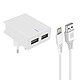 Swissten Chargeur Secteur Double USB 3A Smart IC Câble iPhone / iPad  Slim Blanc Un adaptateur secteur double sortie USB de la série SLIM by Swissten, permettant d'alimenter 2 appareils en même temps