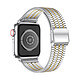 Avizar Bracelet pour Apple Watch 49mm 45mm 44mm 42mm Maillon Carré Acier Inoxydable Argent et Doré Bracelet de montre Blanc / Jaune