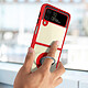 Avis Avizar Coque pour Samsung Galaxy Z Flip 3 Bi-matière Bague Métallique Support Vidéo Rouge