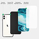 Acheter Evetane Coque iPhone 12 Mini Coque Soft Touch Glossy Bleu Nacré Marbre Design